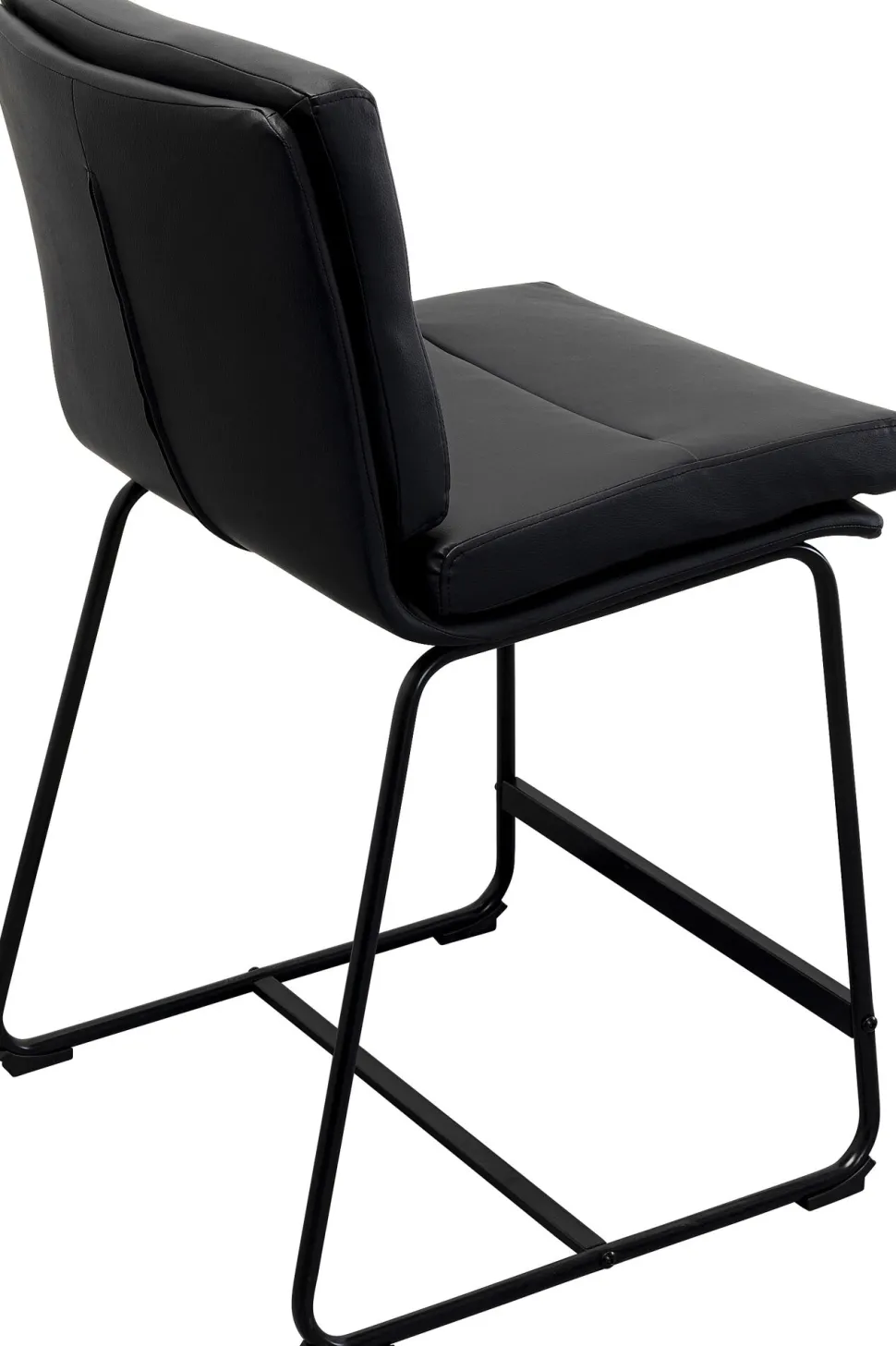 Hoker Niski W Kolorze Czarnym Ekoskóra I Stal 60 Cm