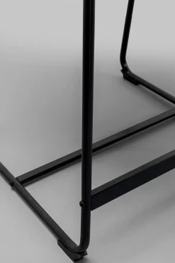 Hoker Niski W Kolorze Czarnym Ekoskóra I Stal 60 Cm