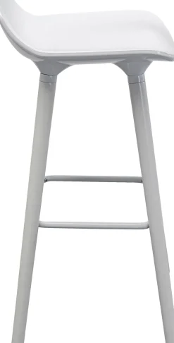 Hoker Siedzisko Tworzywo ABS Nogi Stalowe Kolor Biały 75 Cm