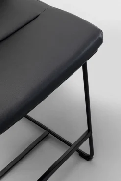 Hoker W Kolorze Czarnym Ekoskóra I Stal 75 Cm