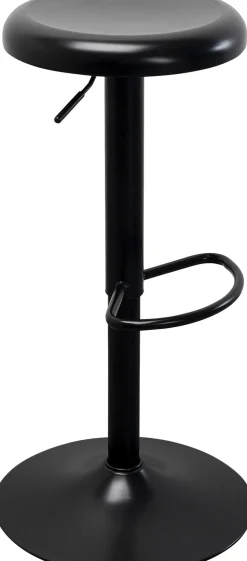 Hoker W Kolorze Czarnym Z Regulacją Wysokości Okrągłe Siedzisko 60-82 Cm