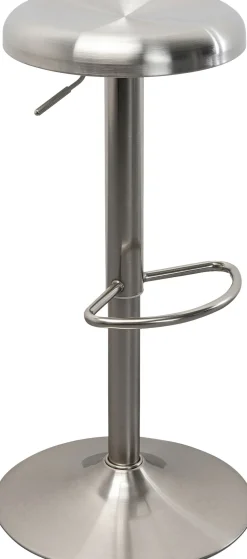 Hoker W Kolorze Srebrnym Z Regulacją Wysokości Okrągłe Siedzisko 60-82 Cm