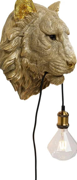 Kinkiet Tiger Head 34x38 Cm Złoty