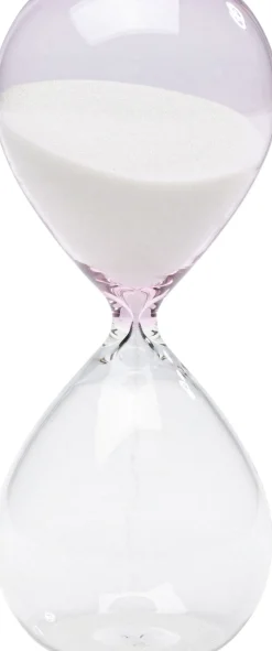Klepsydra Szklana Transparentna I Różowa Ø7x17 Cm