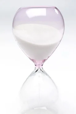 Klepsydra Szklana Transparentna I Różowa Ø7x17 Cm