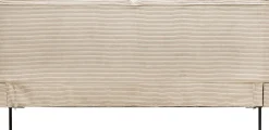Łóżko Podwójne Z Zagłówkiem Kremowe Nogi Czarne 160x200 Cm