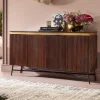 Komoda Catalina 160x86 Cm Drewno Mango Ciemnobrązowe - Blat Marmur