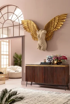Komoda Catalina 160x86 Cm Drewno Mango Ciemnobrązowe - Blat Marmur