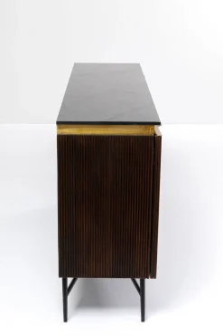 Komoda Catalina 160x86 Cm Drewno Mango Ciemnobrązowe - Blat Marmur