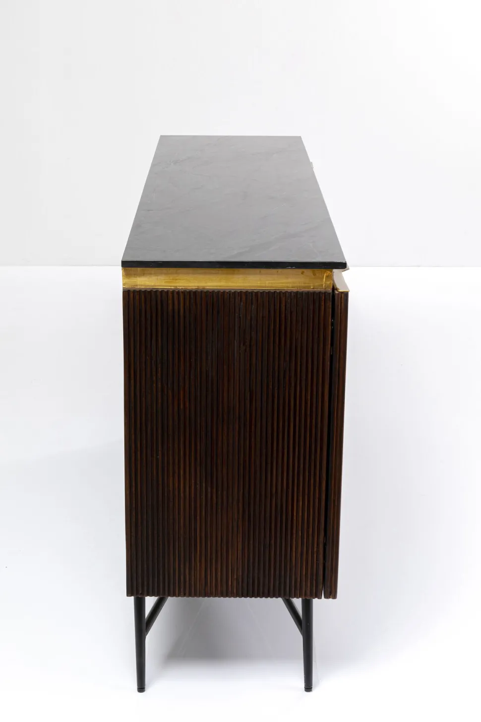 Komoda Catalina 160x86 Cm Drewno Mango Ciemnobrązowe - Blat Marmur