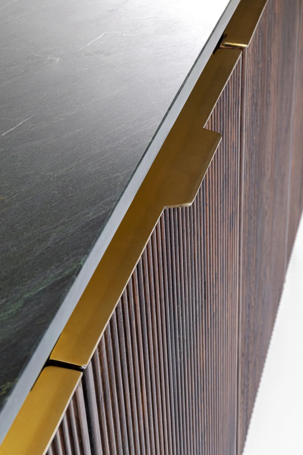 Komoda Catalina 160x86 Cm Drewno Mango Ciemnobrązowe - Blat Marmur