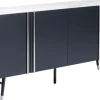 Komoda Catania 180x61 Cm Ciemnoszara - Blat Szklany