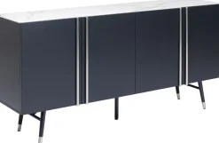 Komoda Catania 180x61 Cm Ciemnoszara - Blat Szklany