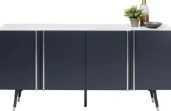 Komoda Catania 180x61 Cm Ciemnoszara - Blat Szklany
