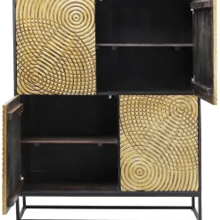 Komoda Circulo 120x150 Cm Czarno-złota