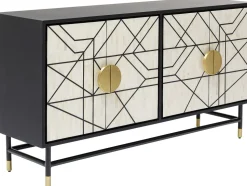 Komoda Credenza 150x80 Cm Czarna
