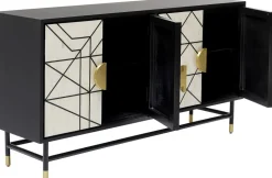 Komoda Credenza 150x80 Cm Czarna