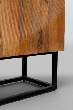Komoda Drewniana 2-drzwiowa Boho Podstawa Czarna 76x140 Cm
