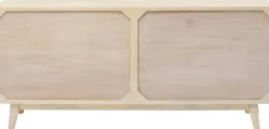 Komoda 3-drzwiowa Drewniana Boho Motyw Roślinny 160x75 Cm
