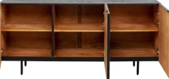 Komoda 3-drzwiowa Fornirowana Front Czarno-biały 160x75 Cm