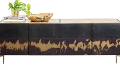 Komoda 4-drzwiowa Loft Stal I Marmur 183x75 Cm