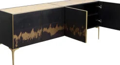 Komoda 4-drzwiowa Loft Stal I Marmur 183x75 Cm