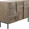 Komoda 3-drzwiowa Rustykalna Z Drewna Mango 115x90 Cm