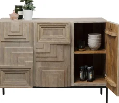 Komoda 3-drzwiowa Rustykalna Z Drewna Mango 115x90 Cm