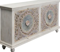 Komoda 4-drzwiowa Z Drewna Mango Front Kolorowy 180x95 Cm