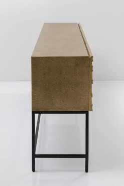 Komoda 4-drzwiowa Złota Ręcznie Kuta Stal Mosiężna 183x86 Cm