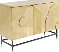Komoda Dwudrzwiowa Złota Glamour 123x87 Cm