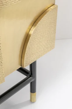Komoda Dwudrzwiowa Złota Glamour 123x87 Cm