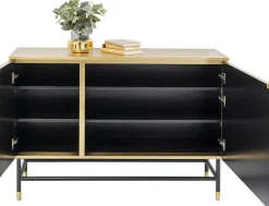 Komoda Dwudrzwiowa Złota Glamour 123x87 Cm