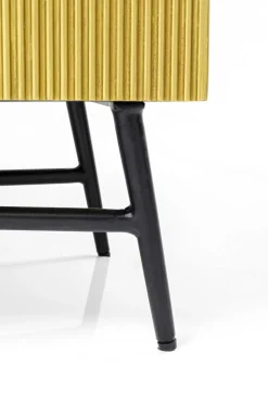Komoda Goldie 160x86 Cm Drewno Mango Złota - Blat Zielony Marmur