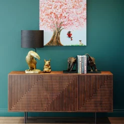 Komoda Grooves 164x79 Cm Brązowa Mango