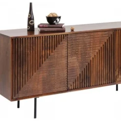 Komoda Grooves 164x79 Cm Brązowa Mango