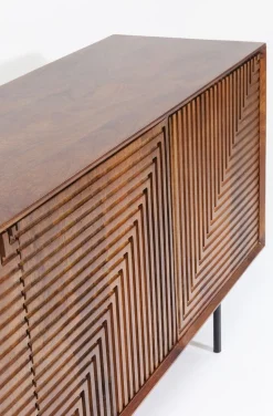 Komoda Grooves 164x79 Cm Brązowa Mango