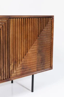 Komoda Grooves 164x79 Cm Brązowa Mango