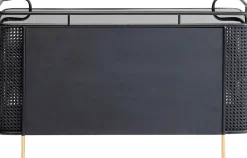 Komoda Loft Ze Szklanym Blatem Czarna 120x70 Cm