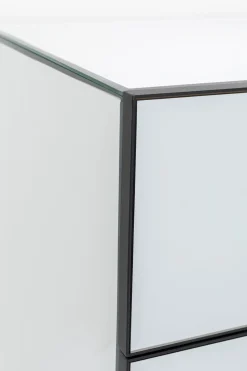 Komoda Lustrzana Z 5 Szufladami Nogi Czarne 65x114 Cm