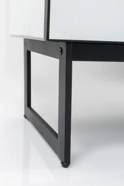 Komoda Lustrzana Z 5 Szufladami Nogi Czarne 65x114 Cm