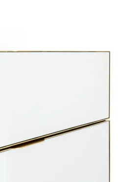 Komoda Lustrzana Z 5 Szufladami Nogi Złote 65x114 Cm