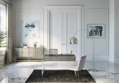 Komoda Moonscape 156x80 Cm Srebrna