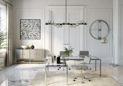 Komoda Moonscape 156x80 Cm Srebrna