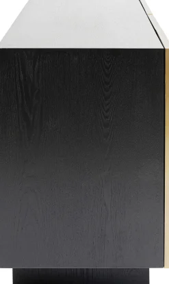 Komoda Nowoczesna 4-drzwiowa Do Salonu Front Czarno-złoty 160x78 Cm