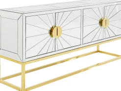 Komoda Queen 162x77 Cm Lustrzana - Podstawa Złota