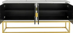 Komoda Queen 162x77 Cm Lustrzana - Podstawa Złota