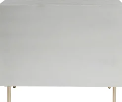 Komoda Srebrno Złota Z Szufladami I Uchwytami 106x89 Cm