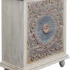 Komoda Z 4 Szufladami Z Drewna Mango Front Kolorowy 90x110 Cm