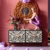 Komoda Zebra 160x80 Cm Czarno-kremowa